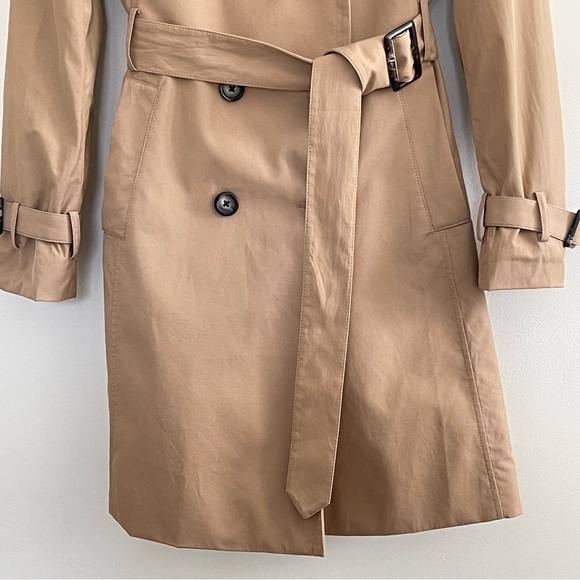Double Breasted Belted Trench Coat Jacket Neutral Caramel Tan Spring - Picture 9 of 17